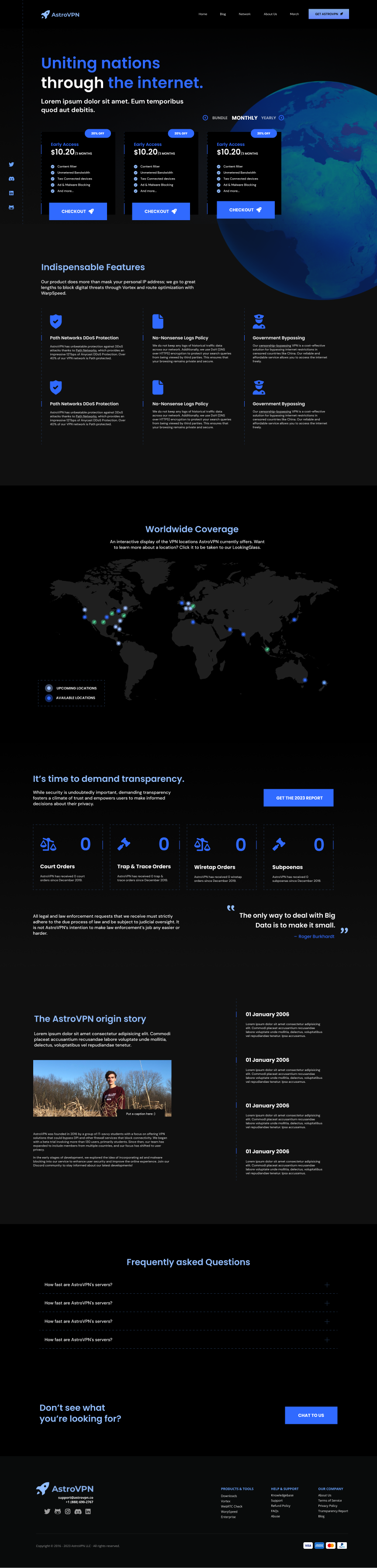 astrovpn homepage design